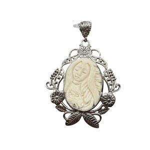 NWT STS Chuck Clemency Carved lady Silver 925 PENDANT